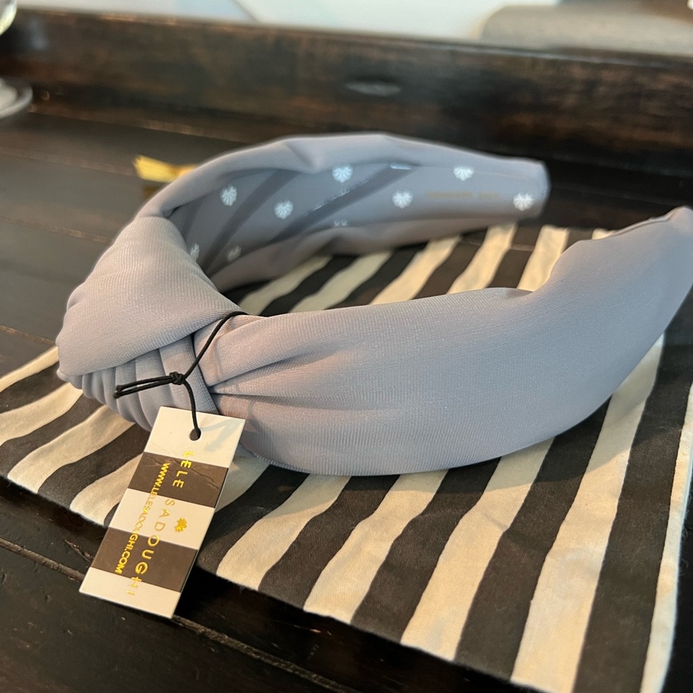 Lele Sadoughi, Lele Headband, Neoprene Headband, Pewter Headband, Gray Headband